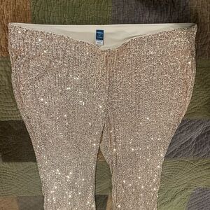 Old Navy Gold Sequin Flare Pants